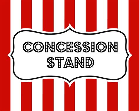 Concession Stand Signs Printable